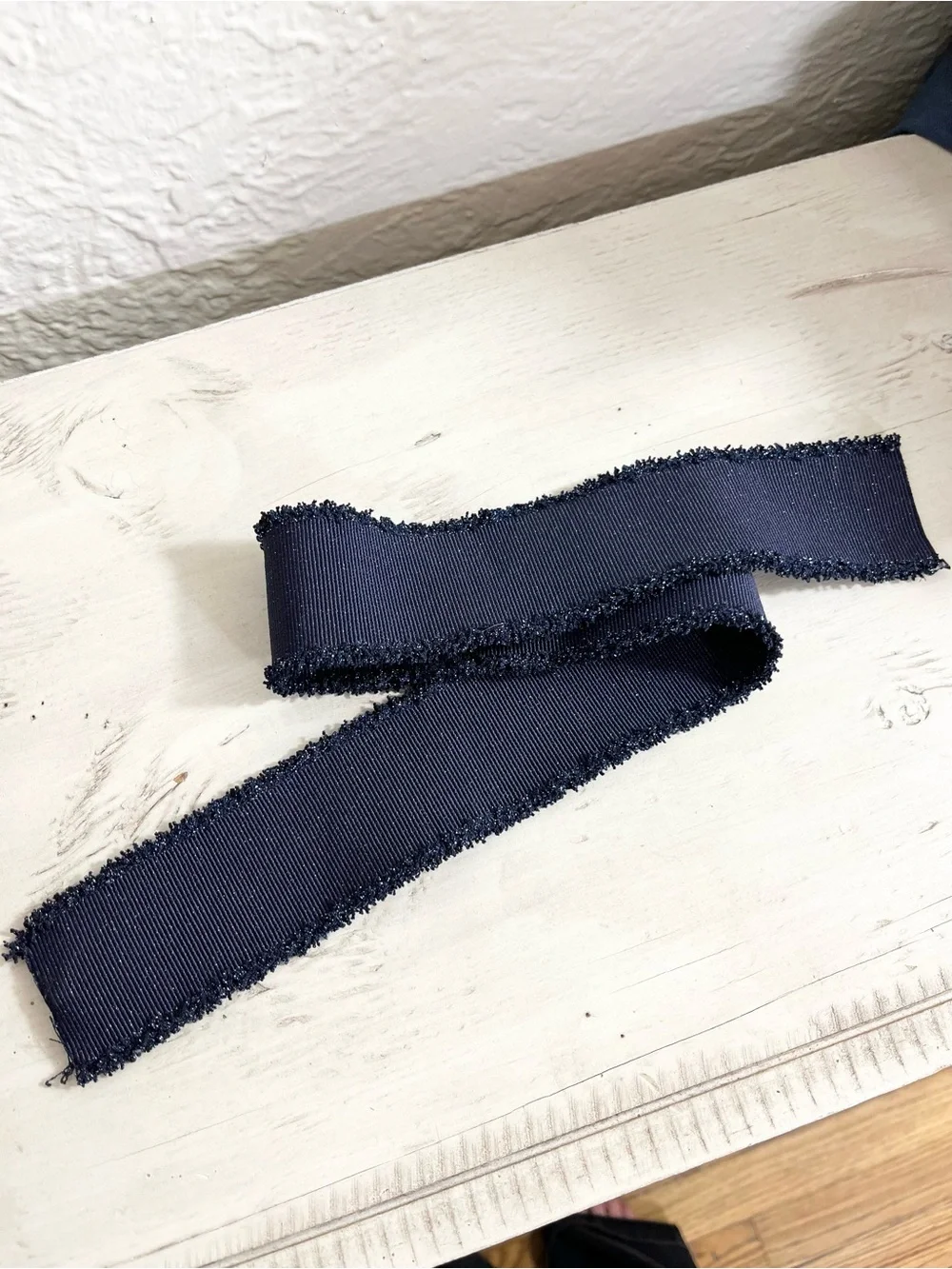 Chanel Ribbon Navy Blue Metallic Fringe